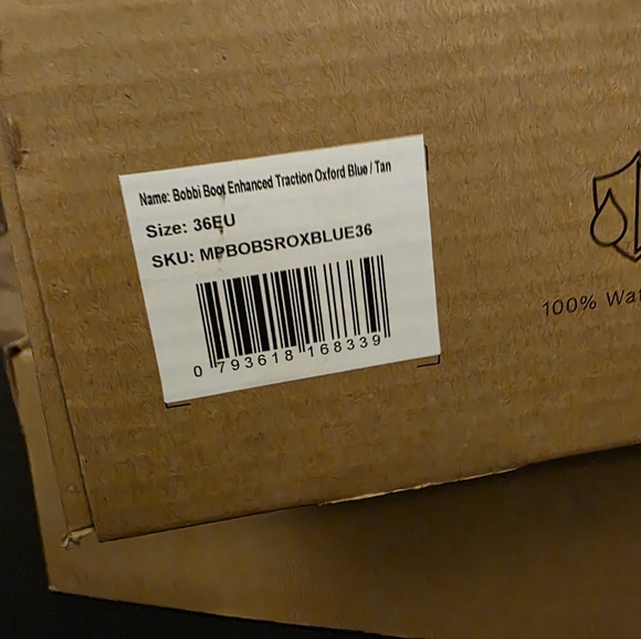 Merry People Bobbi Ankle Rain‎ Boot (Gumboot) Oxford Blue/Tan-Retired - Picture 8 of 8